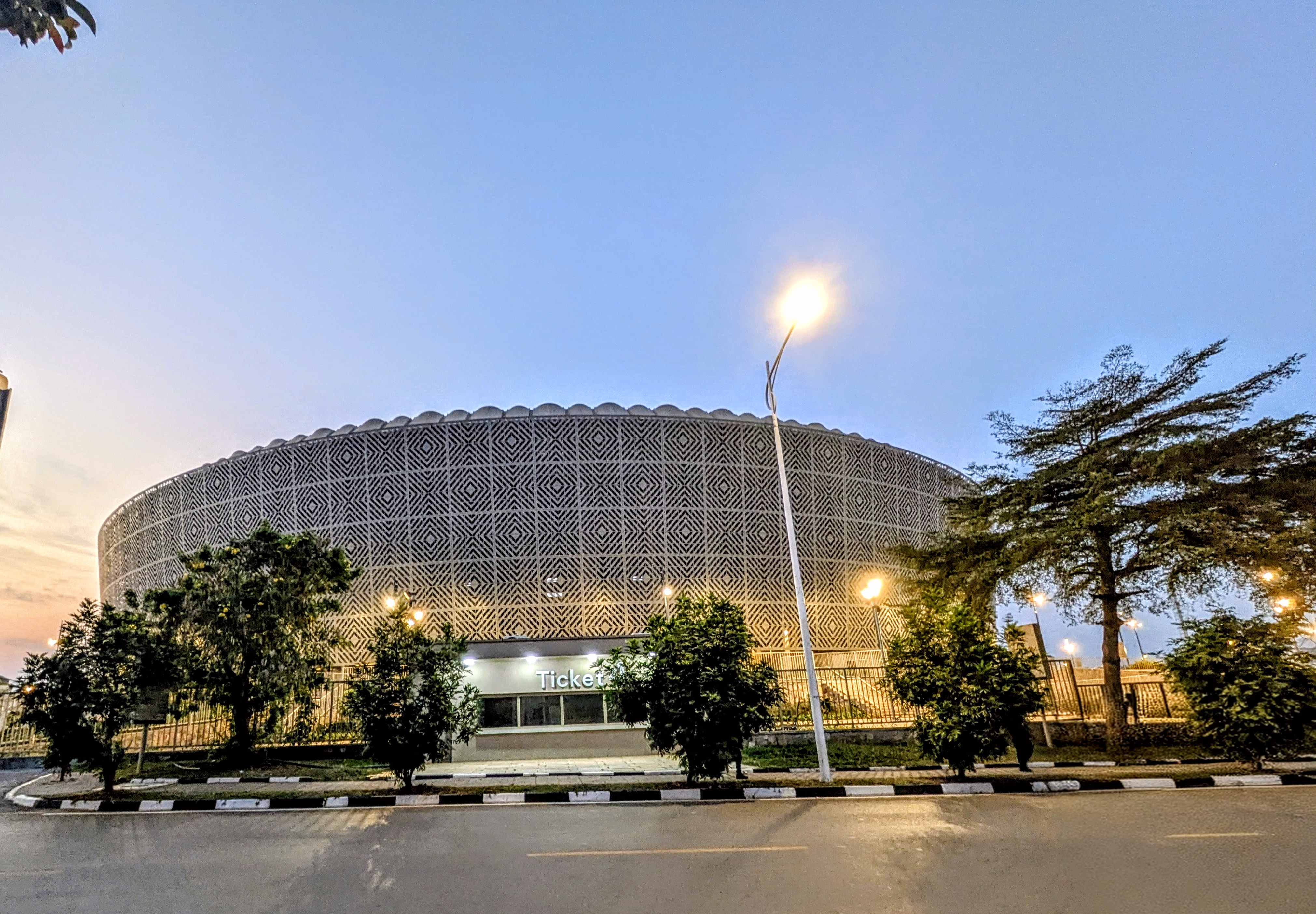 Amahoro Stadium exterior resembling a woven basket