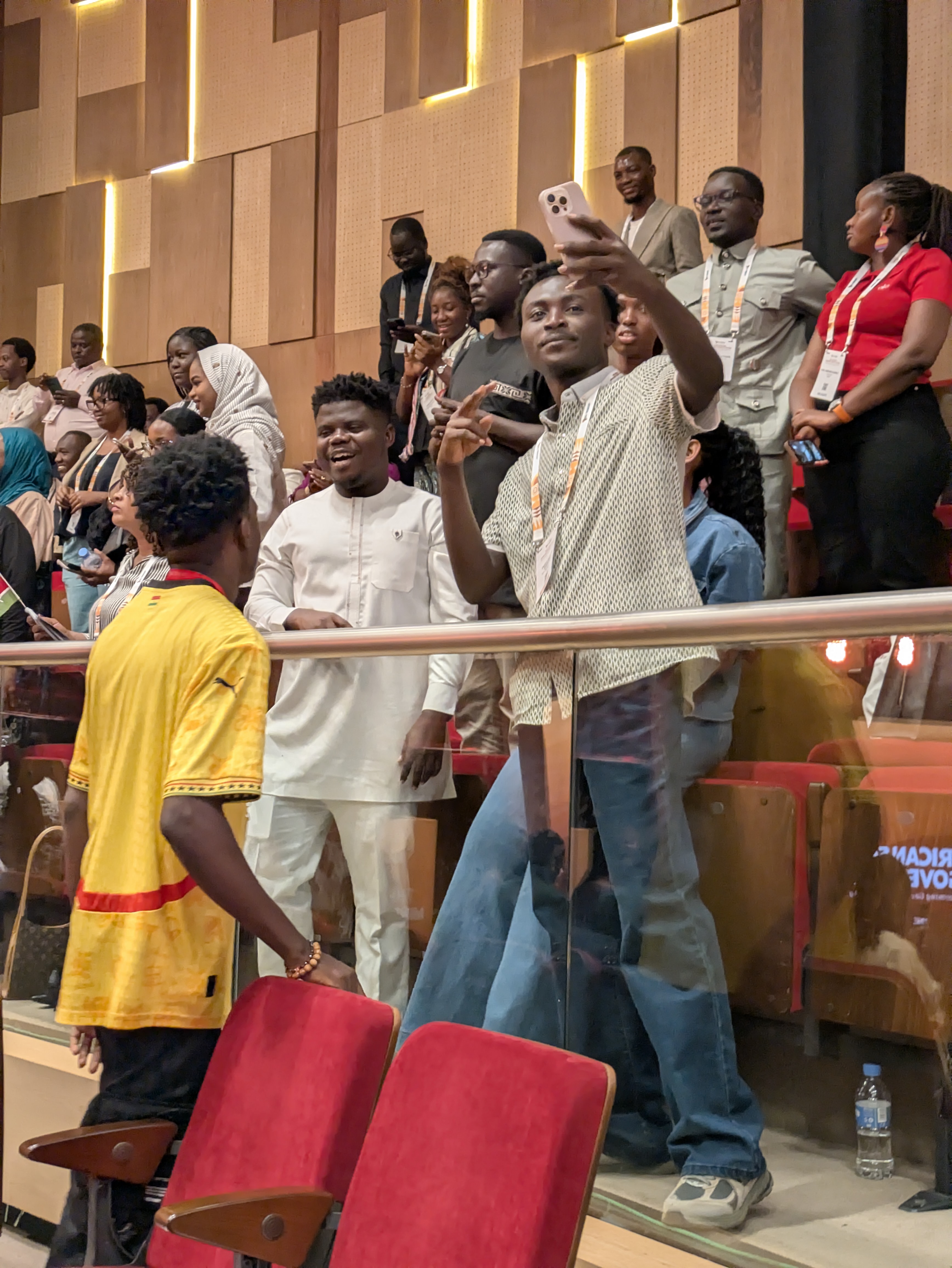 Wode Maya at the KCC Wode Maya at the Kigali Convention Center taking a picture