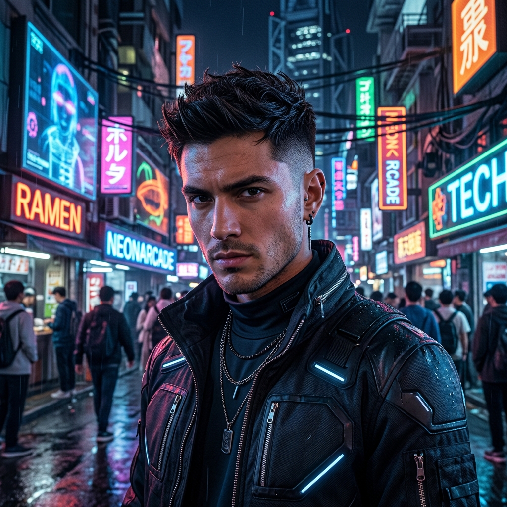 Cyberpunk Haircut Portrait by Imagen Simulation