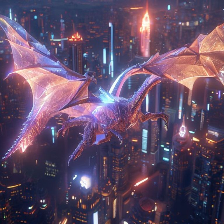 Majestic Crystal Dragon by Pollinations AI