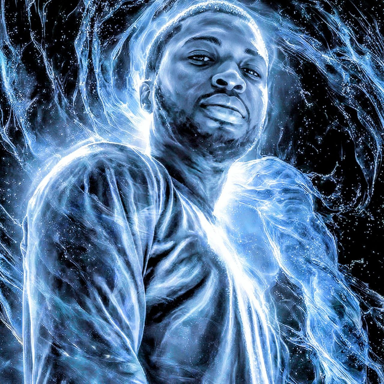 RD blue Aura staring at Camera