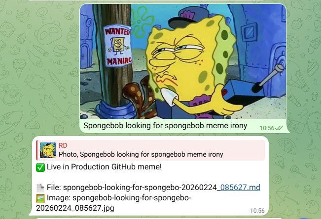 Telegram Bot uploading a meme to the repository