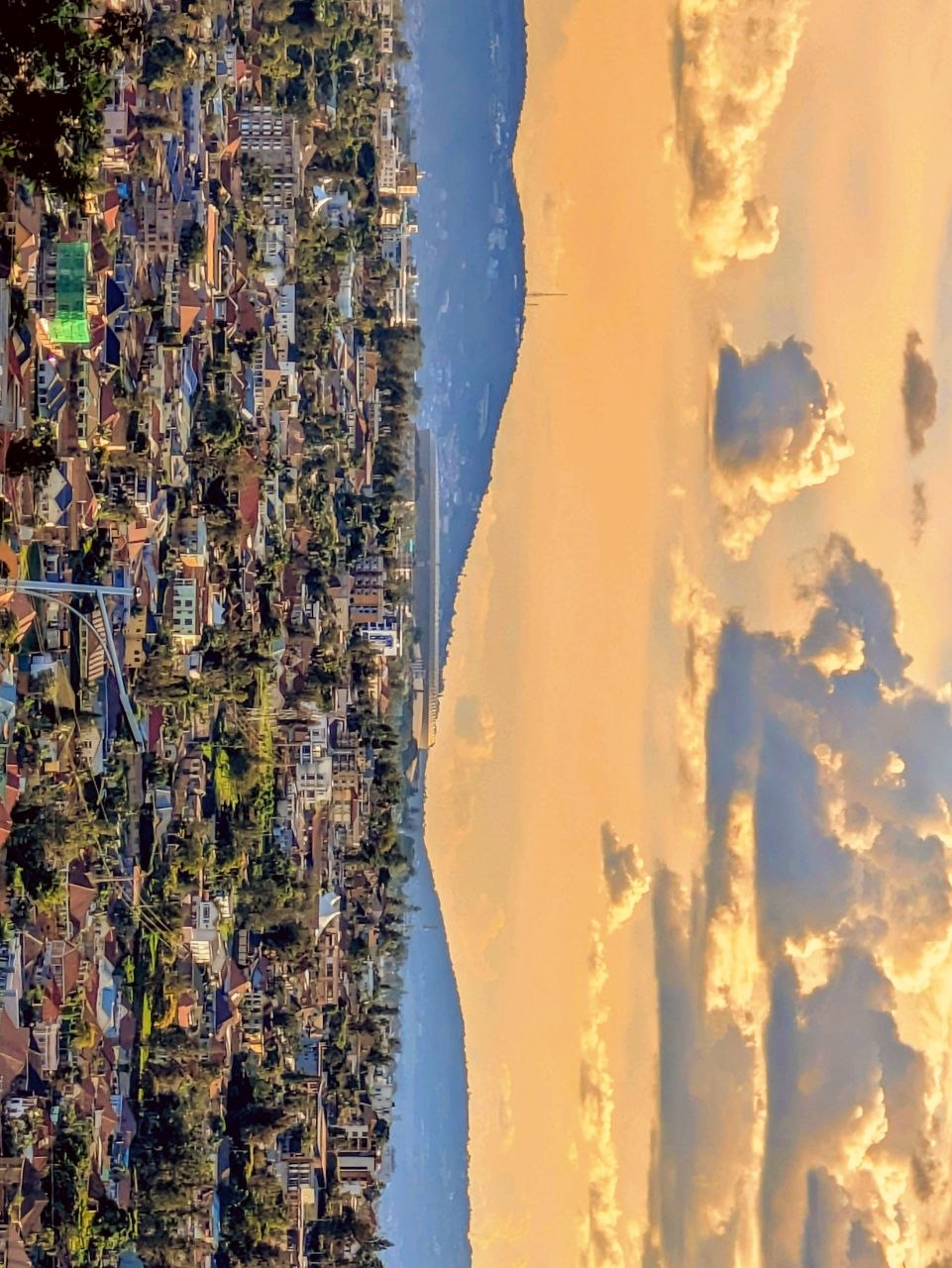 Kigali at sunset With Amahoro Stadium in the background
