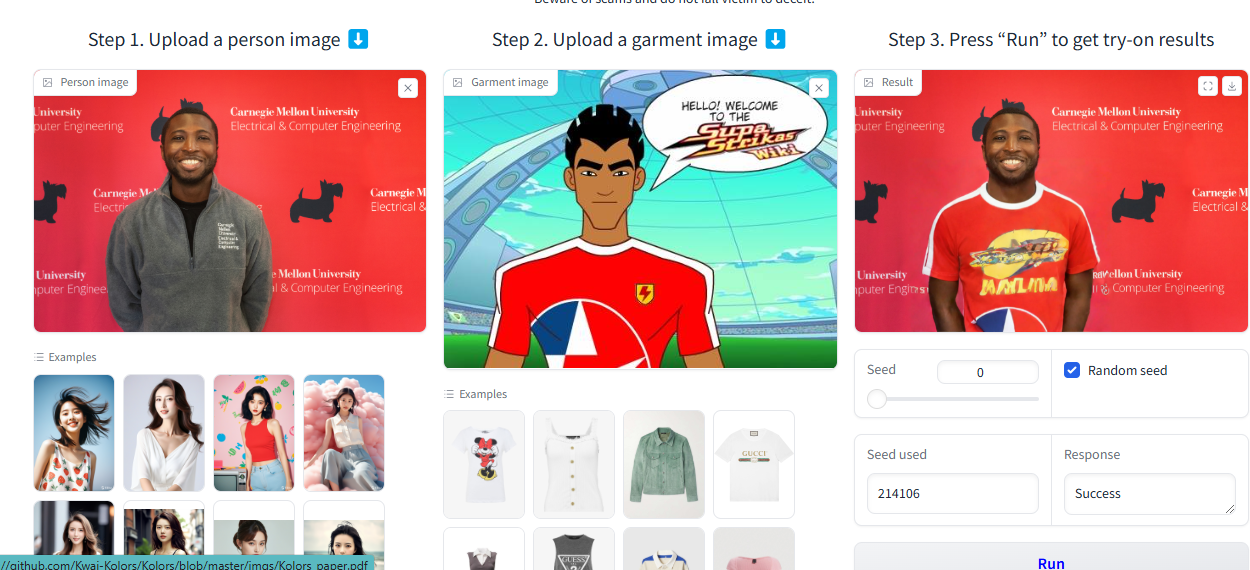 Shakes from Super Strikers Kolors virtual try-on result