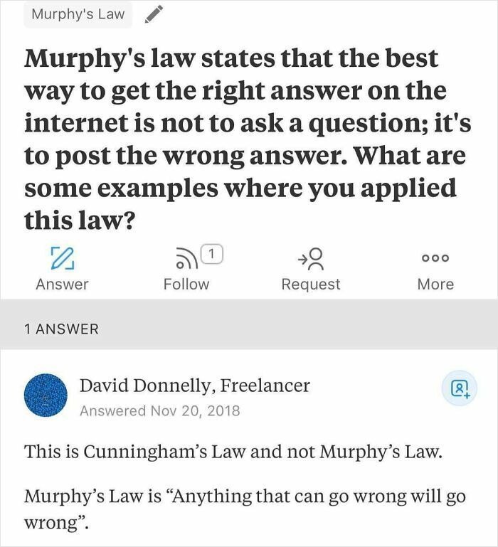 A high level joke about Murphy's law