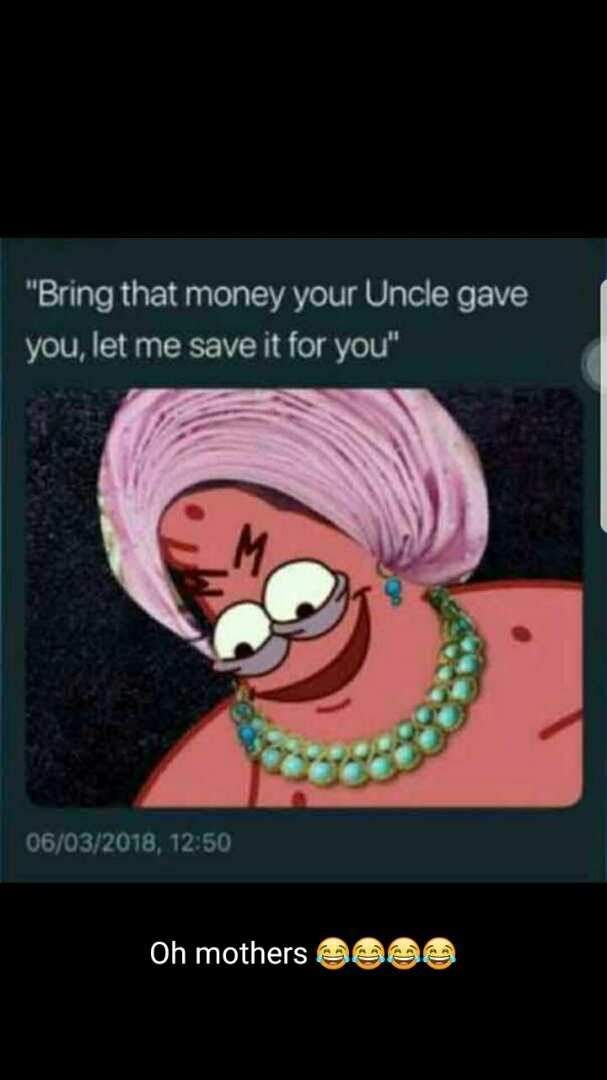 African mother asking to save your money