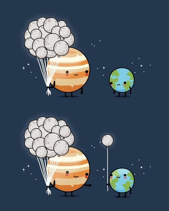 Earth-Jupiter donates a moon meme