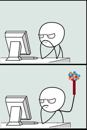 Focusing on the screen whilst still celebrating