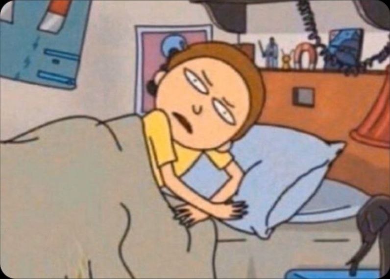 Morty Realizing In Bed