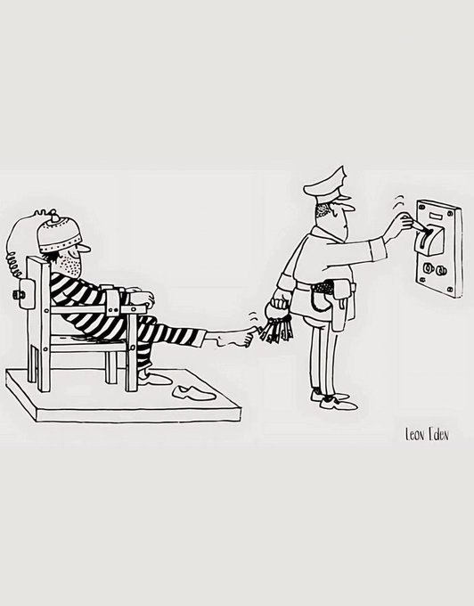 Prisioner on Death Row trying to Take Guard With Him By Touching Metal Keys In Guard's hand