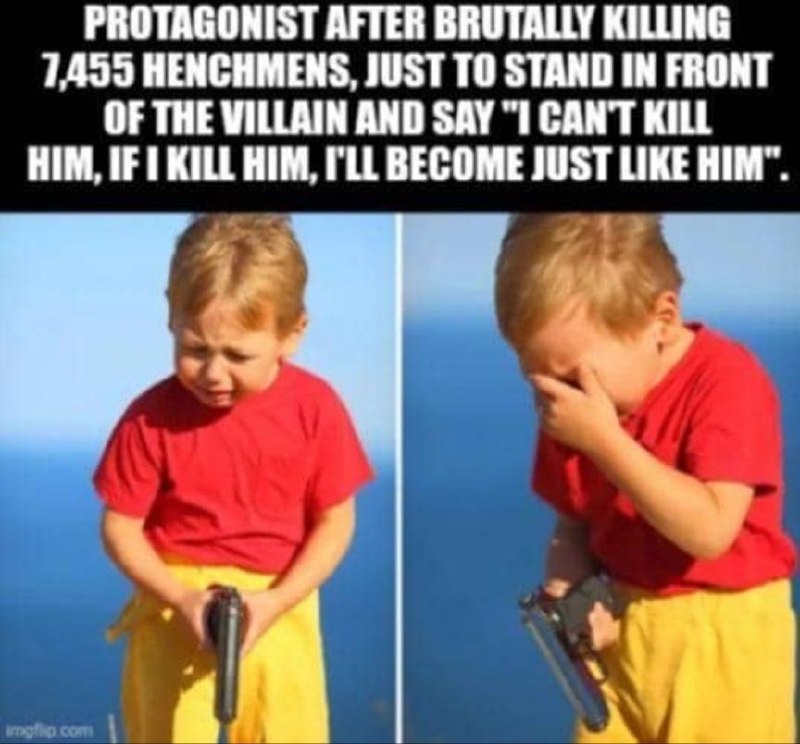 PROTAGONIST AFTER BRUTALLY KILLING 7,455 HENCHMENS