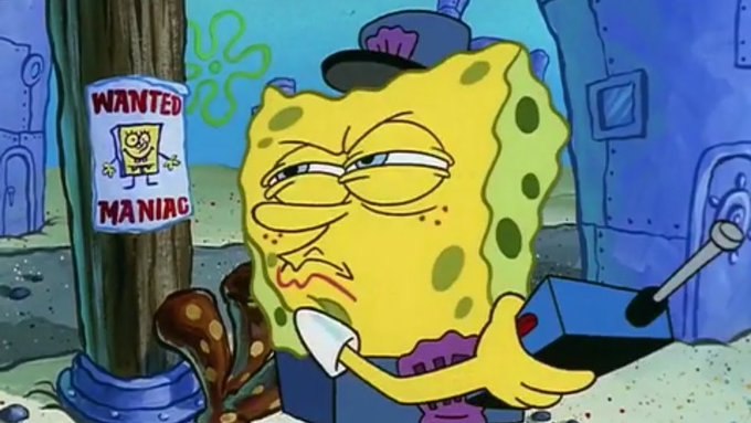 Spongebob looking for spongebob meme irony