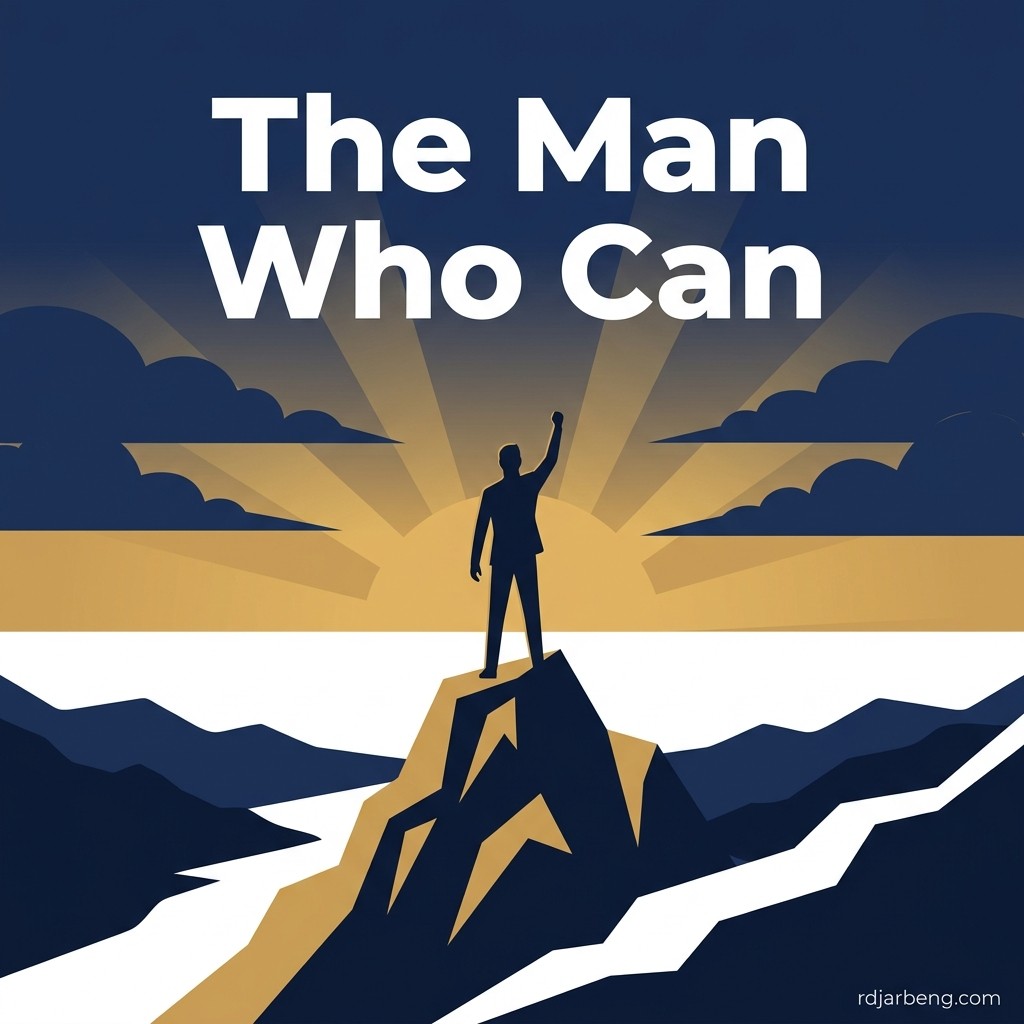 Cover image for The Man Who Can - Editorial illustration on determination and mindset