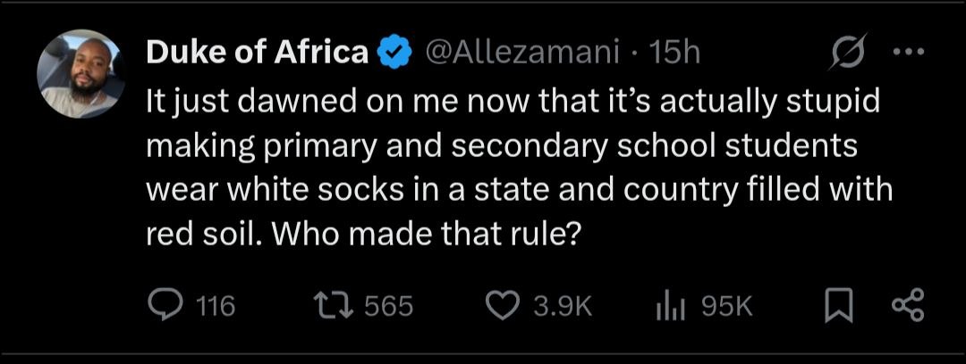 Making primary and secondary school students wear white socks