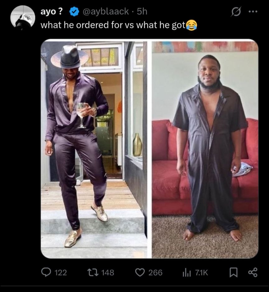 What you order vs what you get