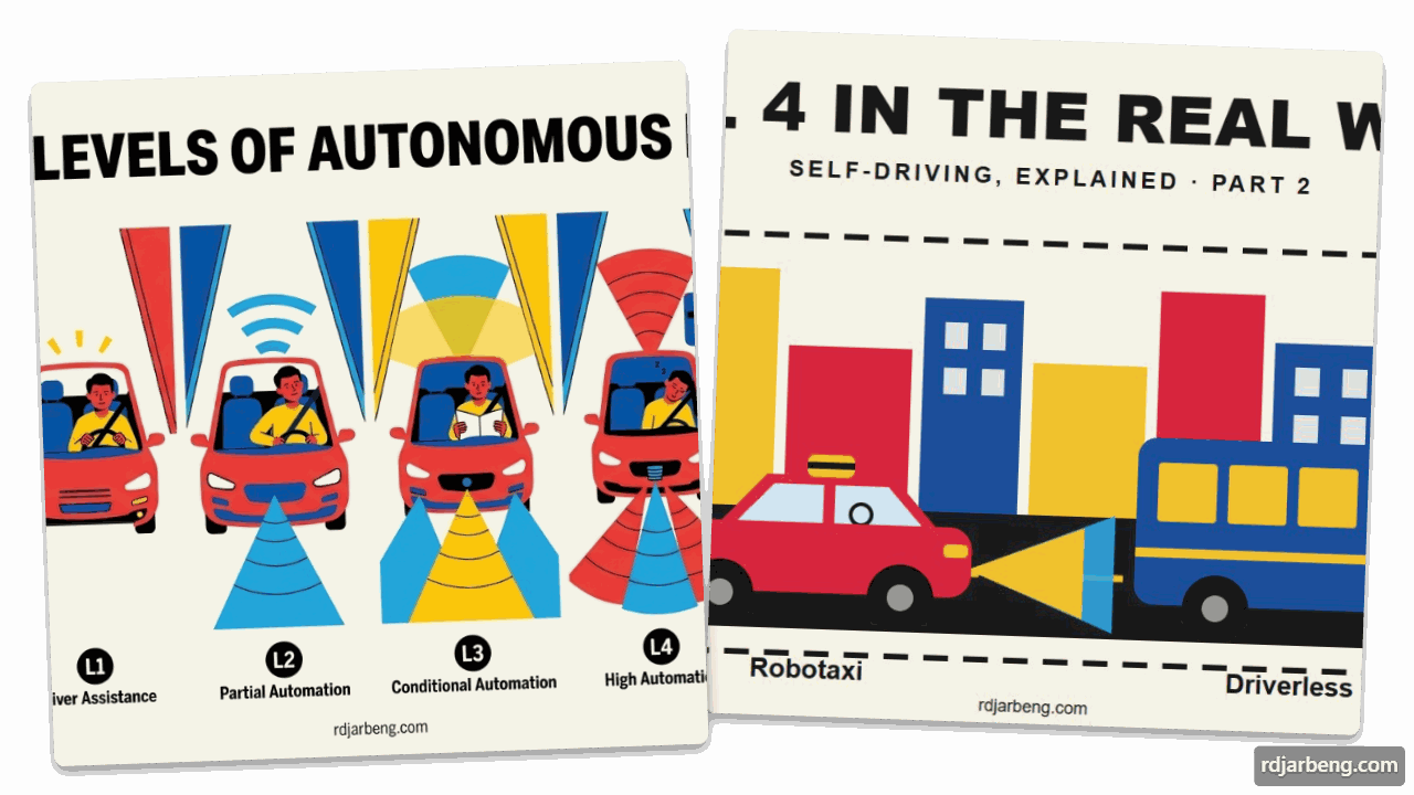 Covers of the posts in the series Self-Driving, Explained