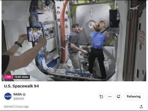 The Feeling Of Weightlessness NASA Astronauts Preparing To Go For SpaceWalk Recorded From Twitter Livestream (March 18th)