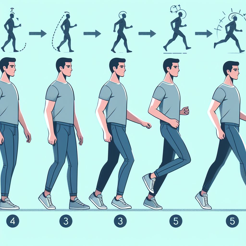 Walk cycles of a male character generated by Bing Image Generator