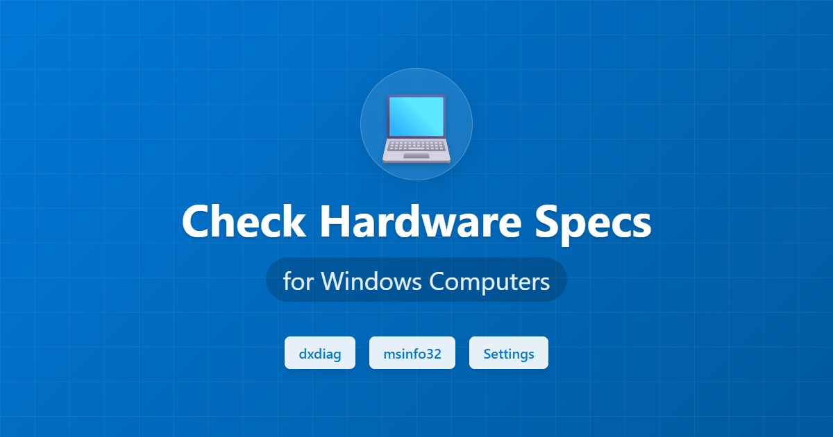 Windows PC hardware specifications illustration